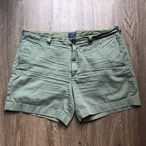 J Crew Varick Military Green Shorts